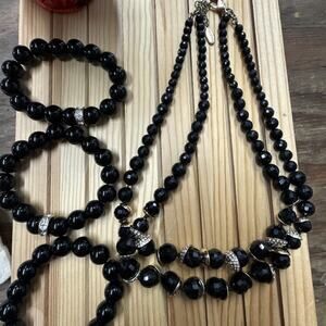 J. Crew Black Necklace And 3 Bracelets